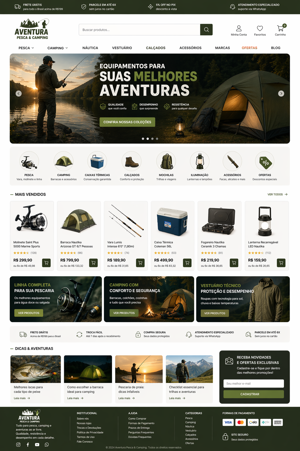 Aventura - Pesca e camping